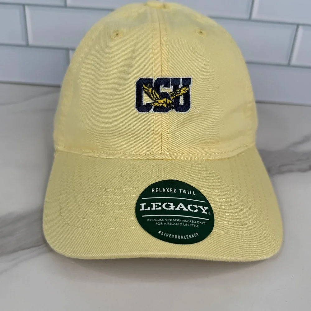 CSU Hat Cap Strap Back Mens Yellow NCAA Coppin State Baseball Football Relaxed